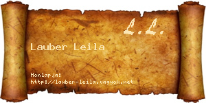Lauber Leila névjegykártya